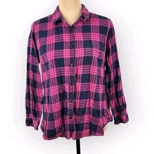 Alexander Del Rossa Plaid Flannel Shirt X Large Western Country Boho Festival